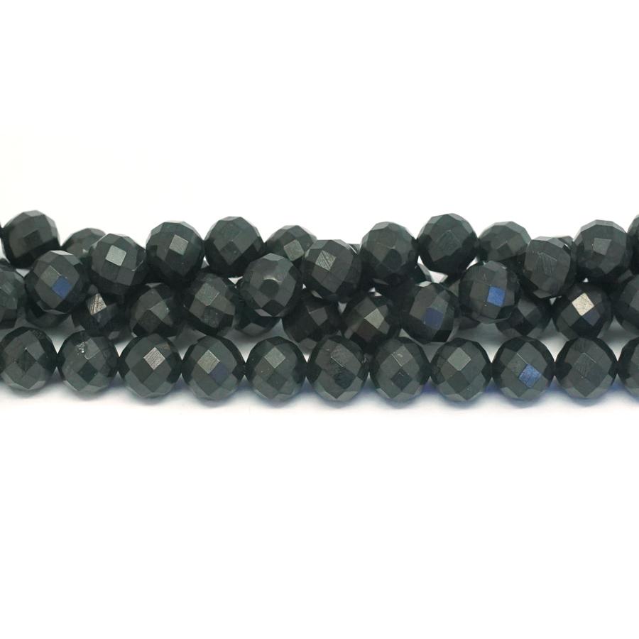 Shungite 8mm Faceted Round 15-16 Inch