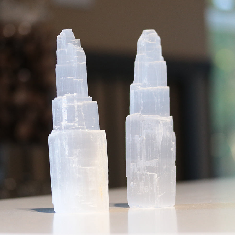 Selenite Tower 6 Inches (360-40 grams) - DS ROCK SHOP