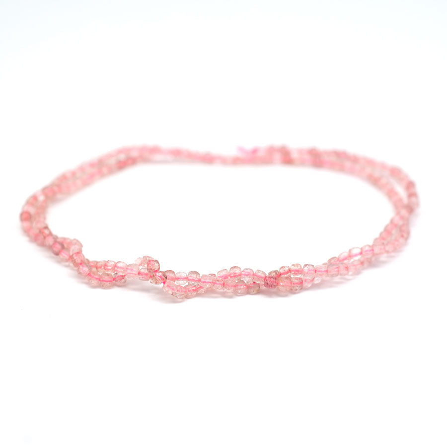 Strawberry Quartz 2mm Faceted Cube - 15-16 Inch