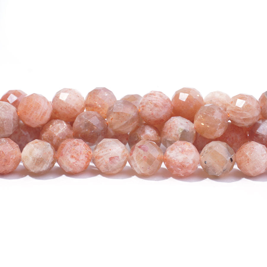 Golden Sunstone 8mm Round Faceted A Grade - 15-16 Inch