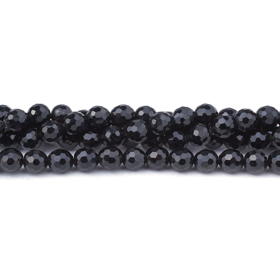 Tektite Natural 6mm Round Faceted - 15-16 Inch