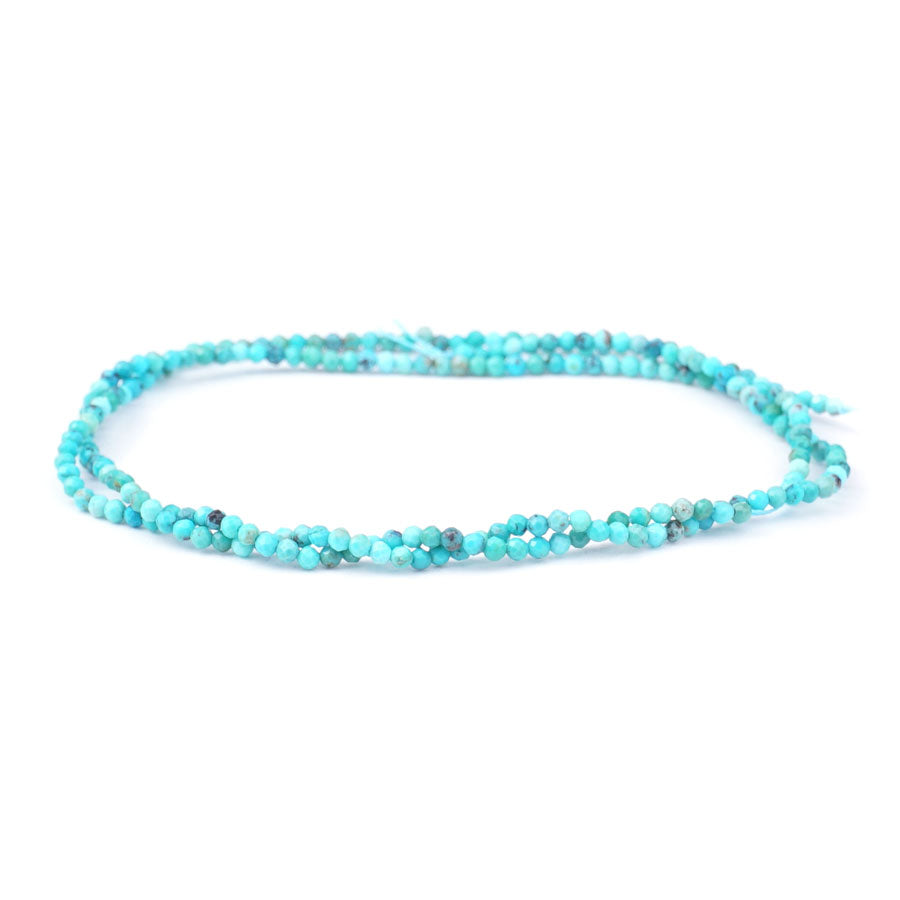 Hubei Turquoise 2mm Microfaceted Round AA Grade - 15-16 inch