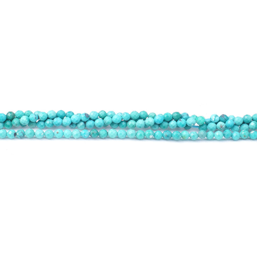 Hubei Turquoise 2mm Microfaceted Round Blue Green - Limited Editions - 15-16 inch