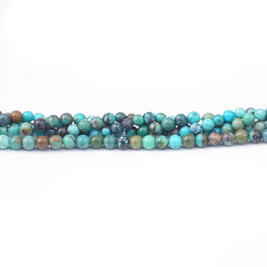 Hubei Turquoise 3mm Round Matrix AA Grade - Limited Editions - 15-16 inch