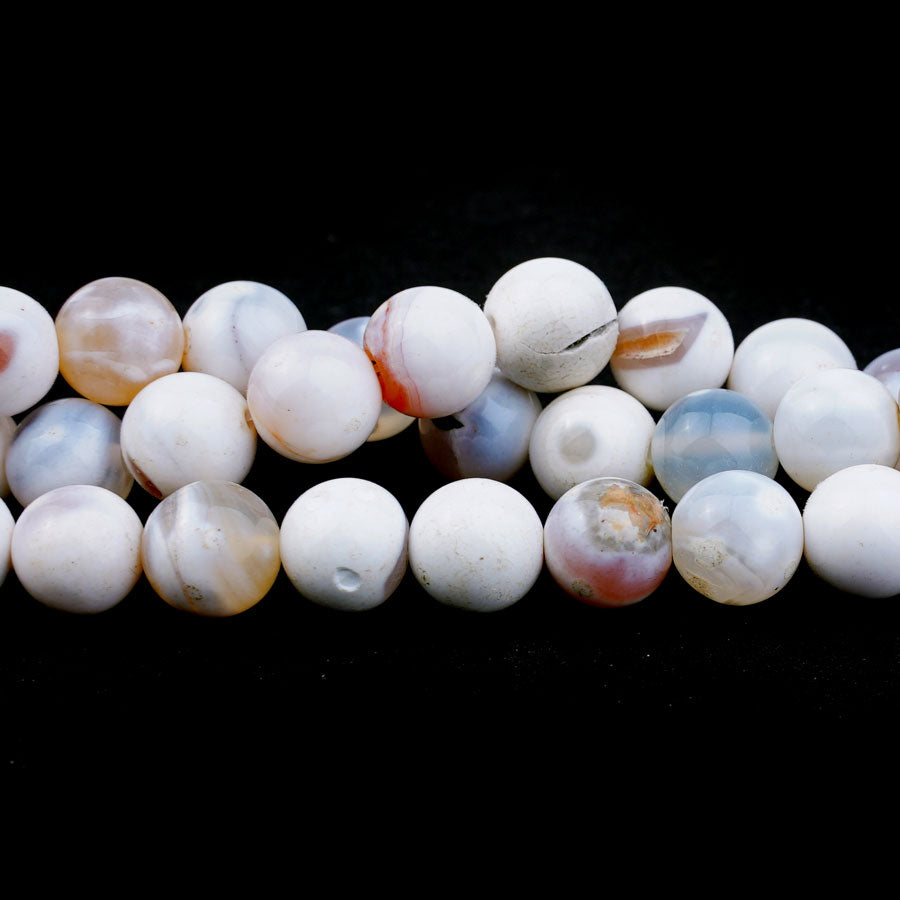 White Porcelain Agate 10mm Round - Limited Editions - 15-16 inch