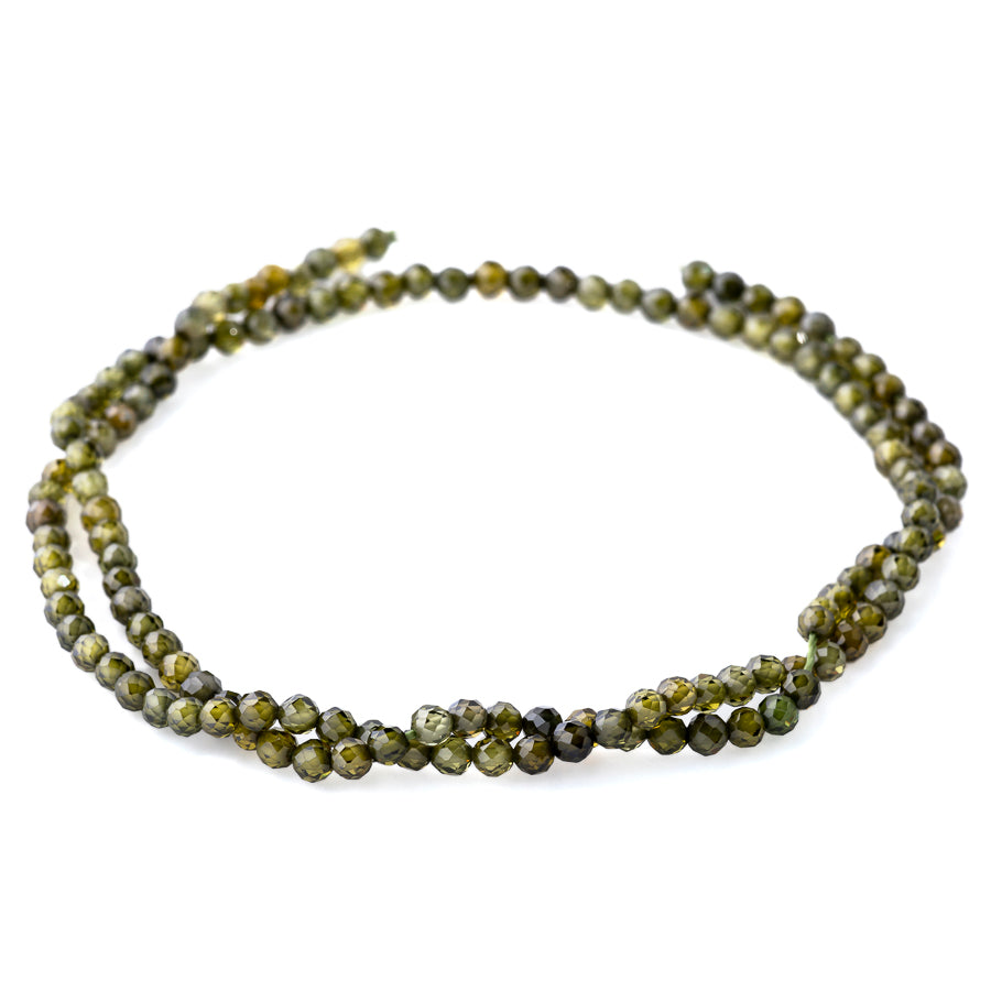 Cubic Zirconia Green 3mm Round Faceted - 15-16 Inch