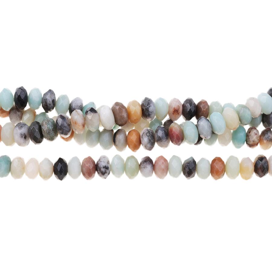 Black-Gold Amazonite 8mm Faceted Rondelle 8-Inch