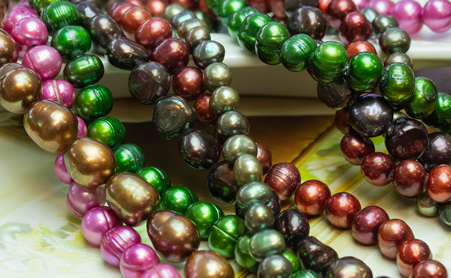 Dyeing, Drilling, and Designing with Pearls