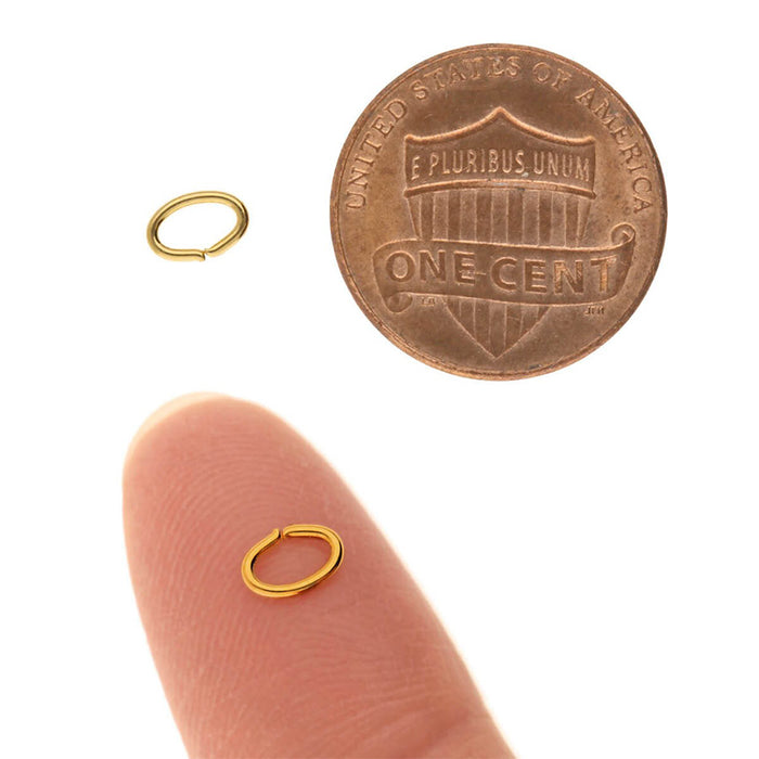 Oval Jump Rings 4x6mm - 144 pcs - Gold Plated Base Metal