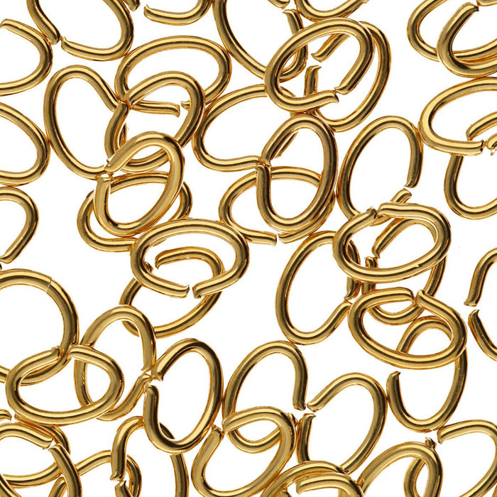 Oval Jump Rings 4x6mm - 144 pcs - Gold Plated Base Metal