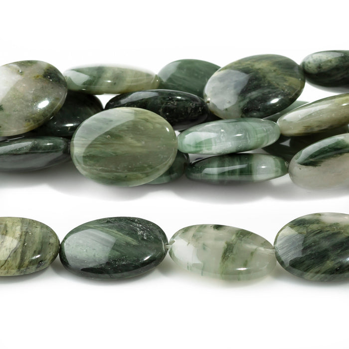 Seaweed Quartz 13x18mm Puff Oval - 15-16 Inch