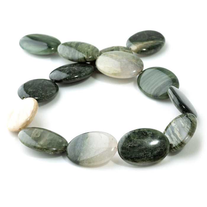 Seaweed Quartz 22x30mm Puff Oval - 15-16 Inch