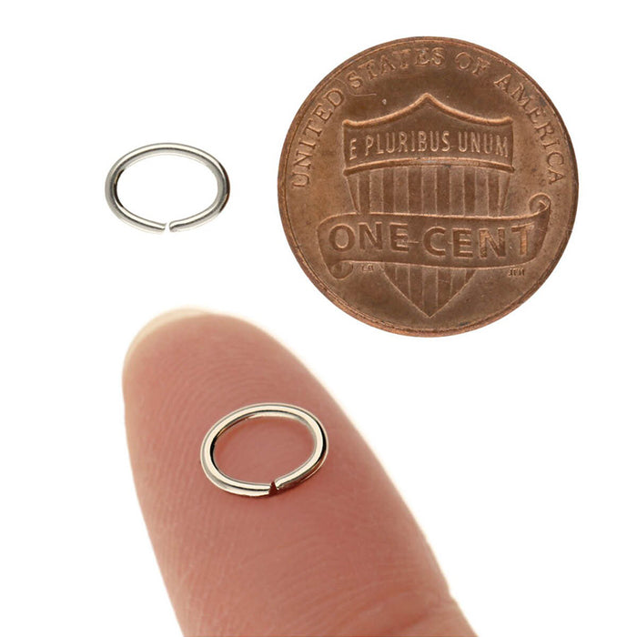 Oval Jump Rings 6x8mm - 144 pcs - Silver Plated Base Metal