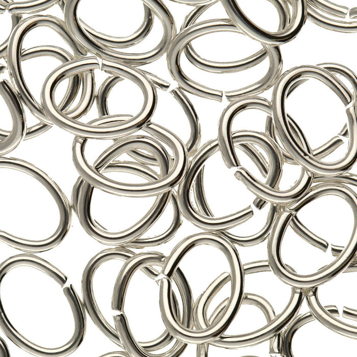Oval Jump Rings 6x8mm - 144 pcs - Silver Plated Base Metal