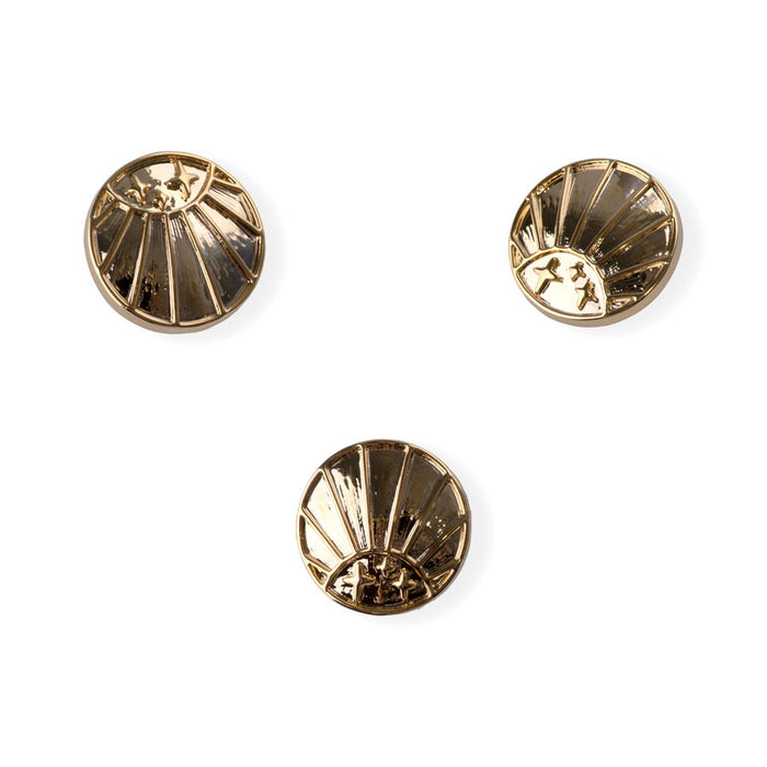 17mm Sand Dollar Shank Button - Gold Plated - 3 Pack