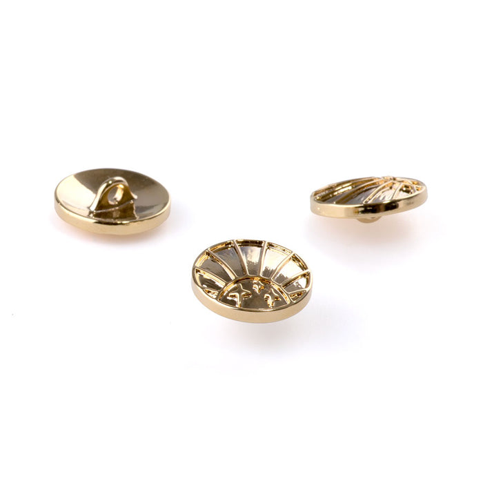 17mm Sand Dollar Shank Button - Gold Plated - 3 Pack