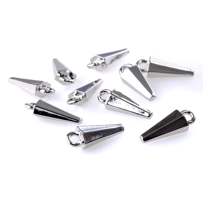 17mm Large Dagger Charms - Rhodium Plated - 10 Pack