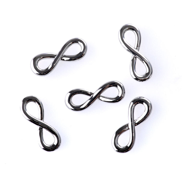 18x6mm Infinity Link - Rhodium Plated - 5 Pack