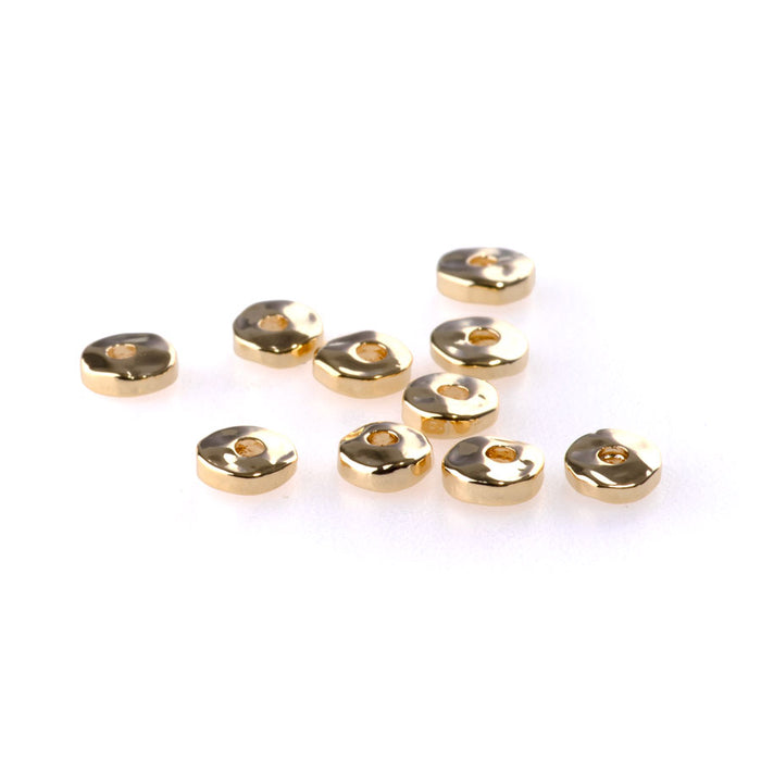 5mm Nugget Spacer Bead - Gold Plated - 10 Pack