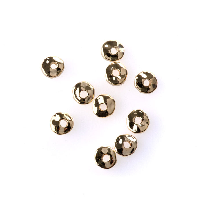 5mm Nugget Spacer Bead - Gold Plated - 10 Pack