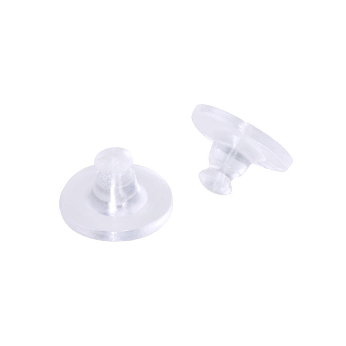 Clear Rubber Disc Earring Backs - 100 Pack