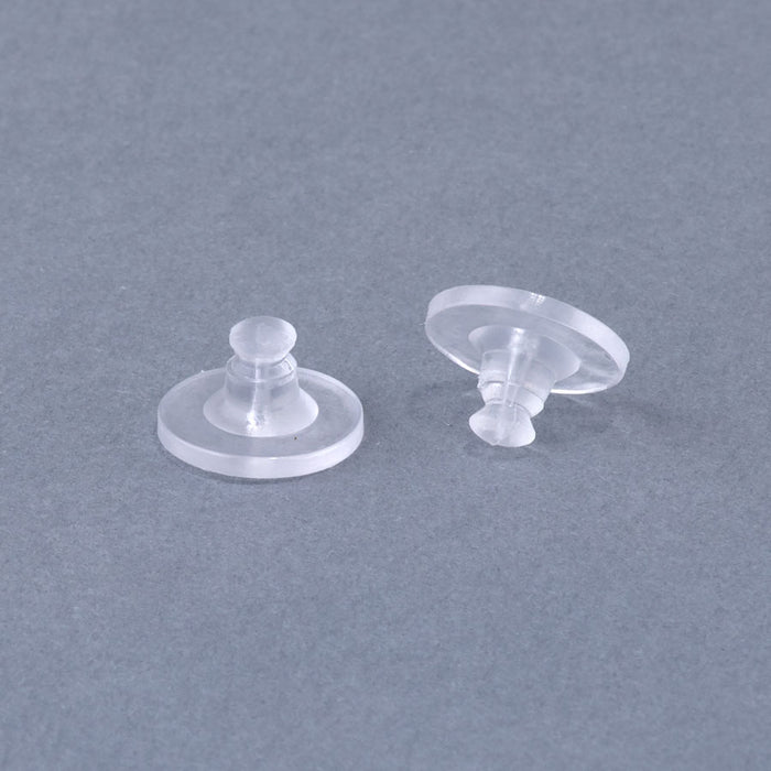 Clear Rubber Disc Earring Backs - 100 Pack