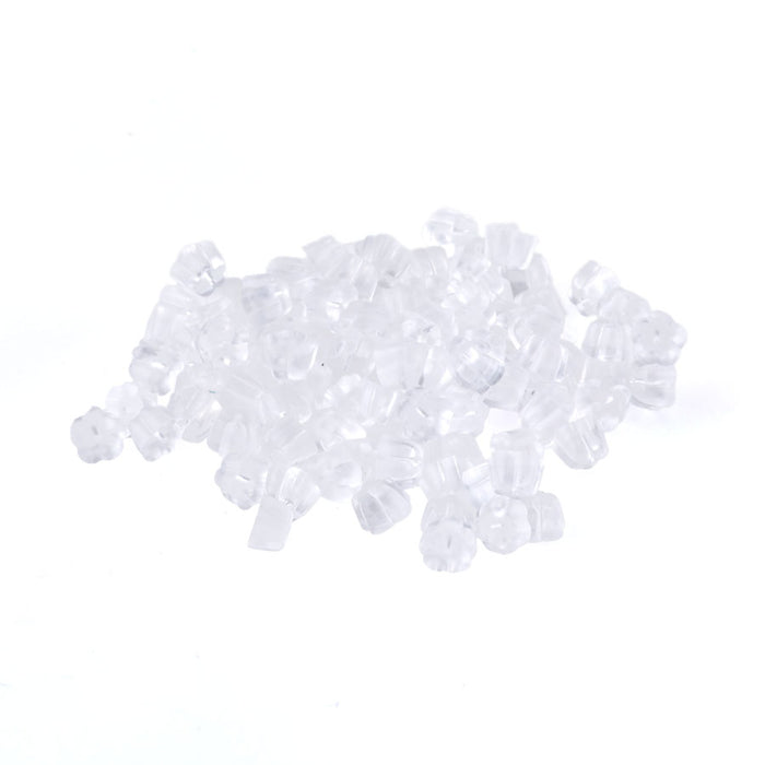 Clear Rubber Earring Backs - 100 Pack