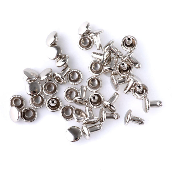 6mm Compression Rivets - Rhodium Plated - 20 Pack