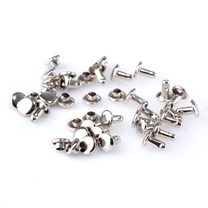 6mm Compression Rivets - Rhodium Plated - 20 Pack