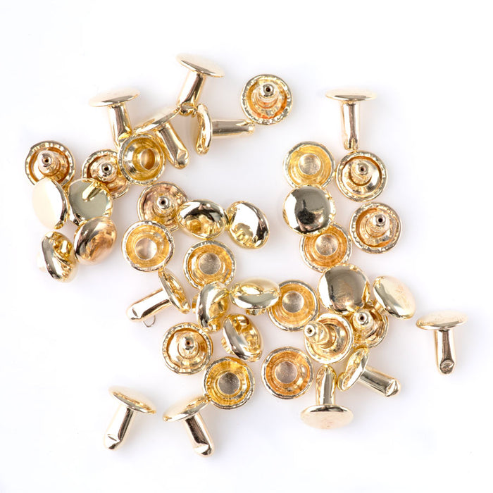 8mm Compression Rivets - Gold Plated - 20 Pack