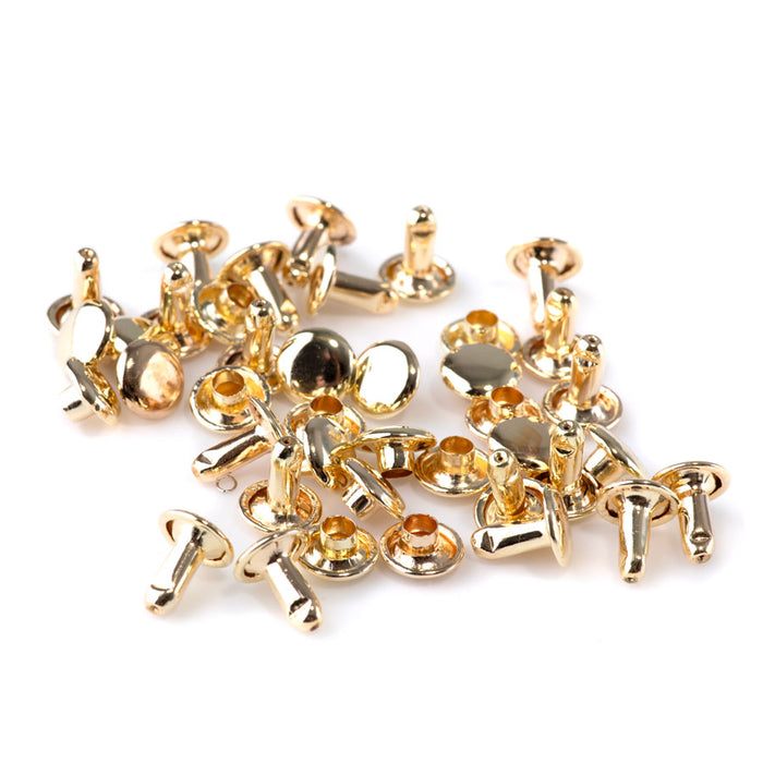 8mm Compression Rivets - Gold Plated - 20 Pack