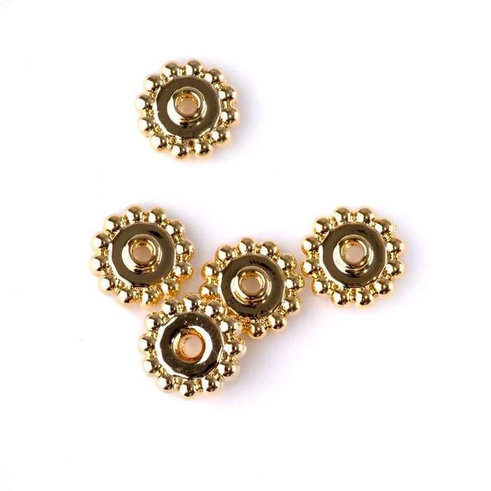 8mm Flower Bead Aligner - Gold Plated - 5 Pack