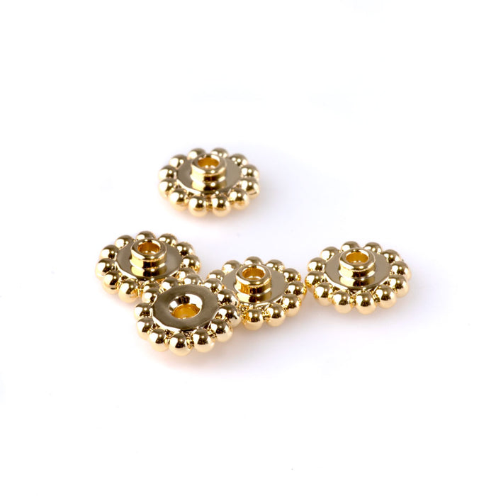 8mm Flower Bead Aligner - Gold Plated - 5 Pack