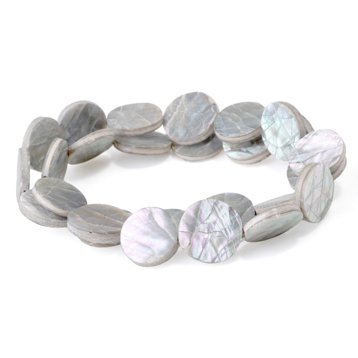 Abalone Shell from the Philippines 16mm Coin Beads - 16-Inch