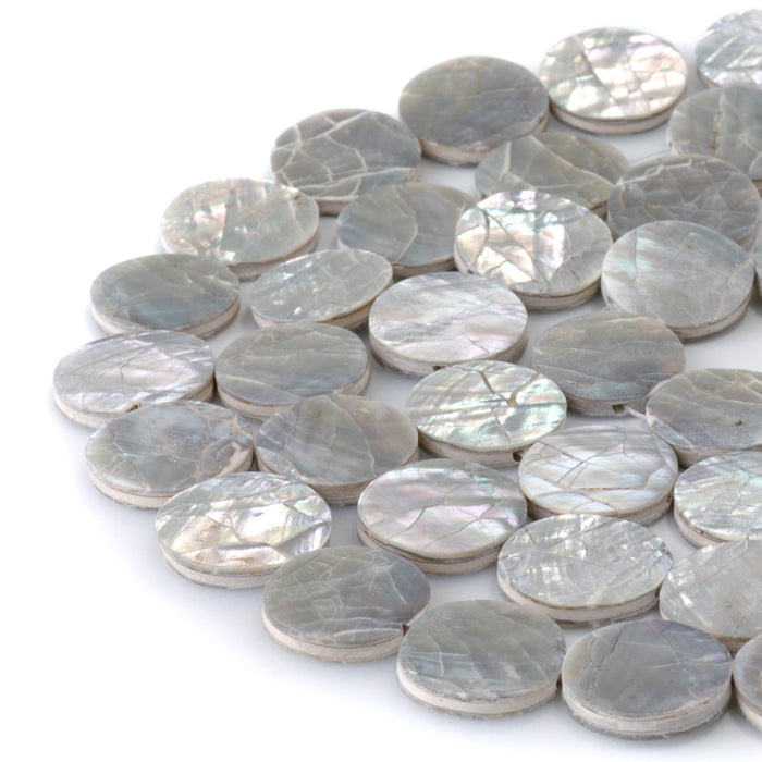 Abalone Shell from the Philippines 16mm Coin Beads - 16-Inch