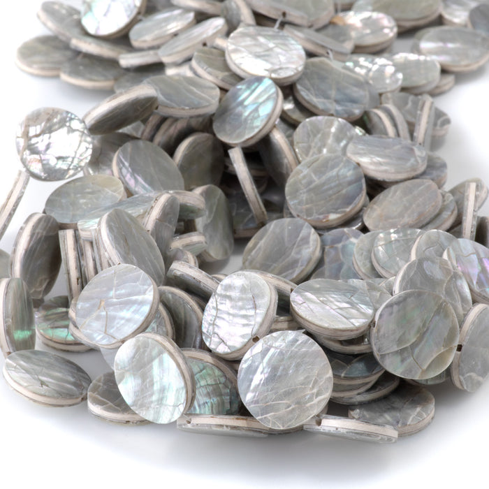 Abalone Shell from the Philippines 16mm Coin Beads - 16-Inch