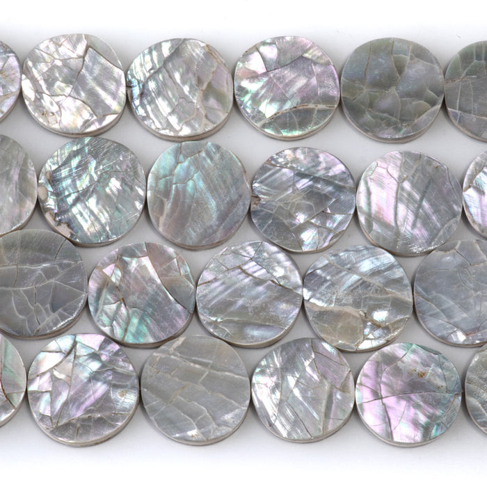 Abalone Shell from the Philippines 16mm Coin Beads - 16-Inch