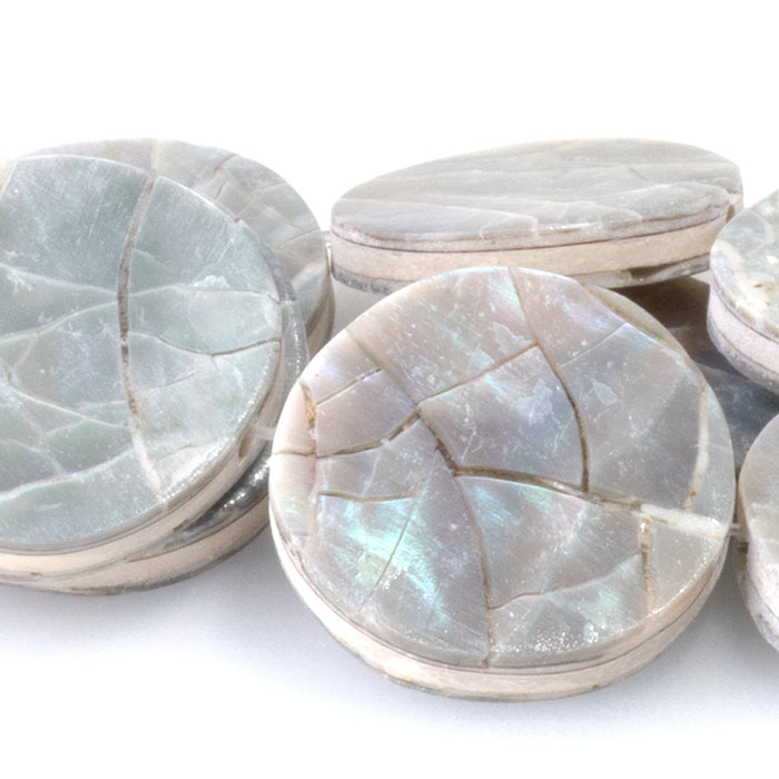 Abalone Shell from the Philippines 16mm Coin Beads - 16-Inch