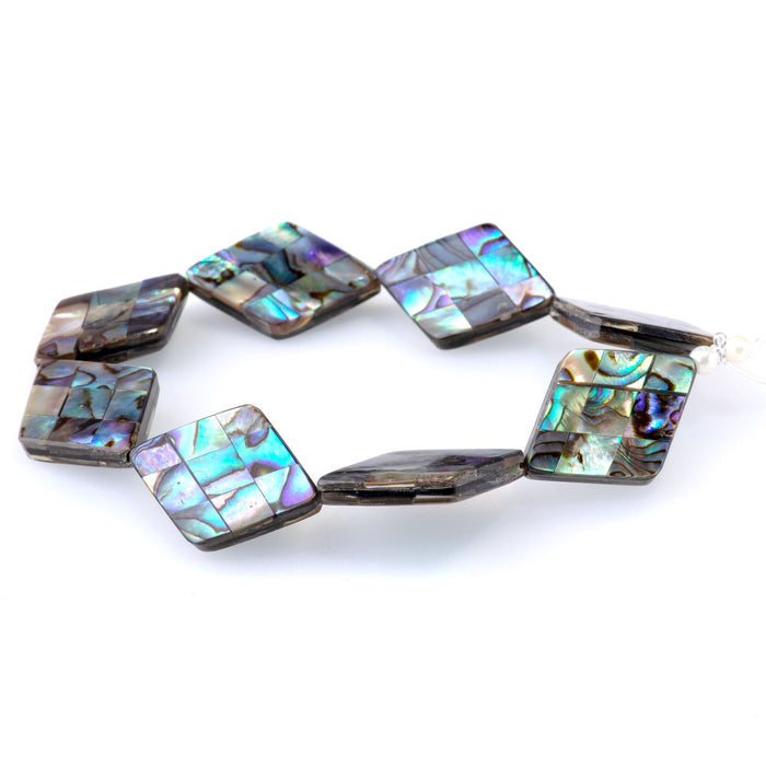 Abalone Shell 17x25mm Diamond Shape - 8 Inch