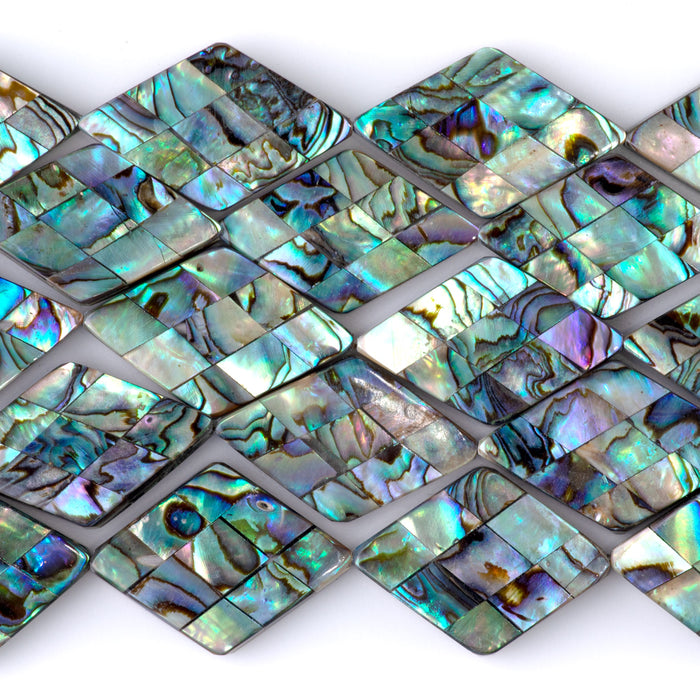 Abalone Shell 17x25mm Diamond Shape - 8 Inch