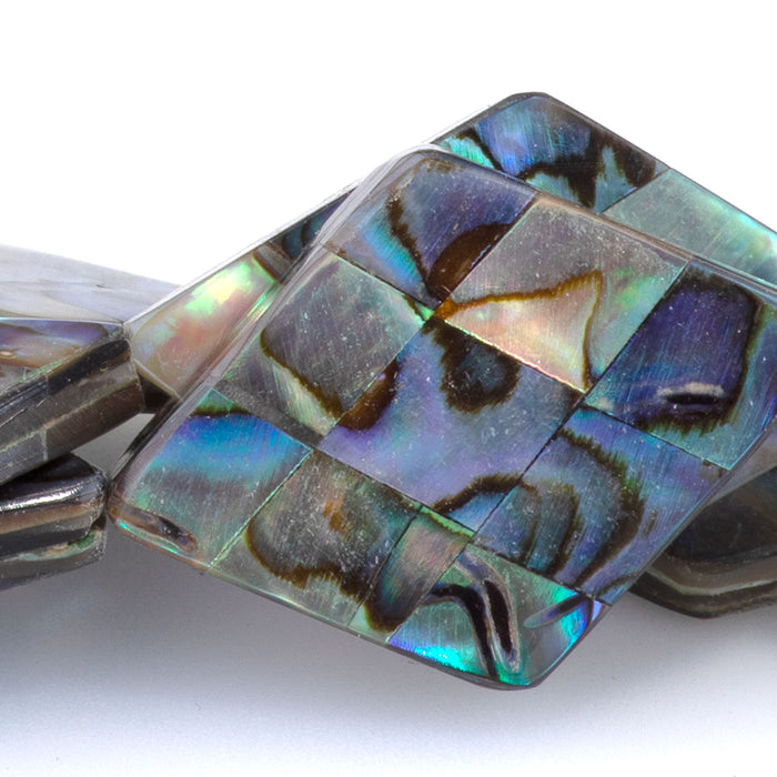 Abalone Shell 17x25mm Diamond Shape - 8 Inch