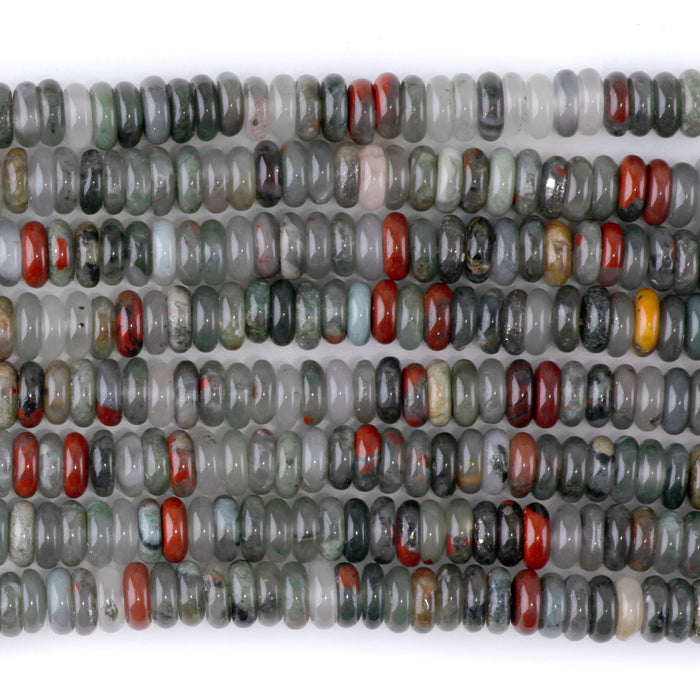 African Bloodstone 2x6mm Thin Rondelle - 15-16 Inch