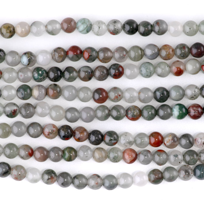 African Blood Stone 4mm Round - 15-16 Inch
