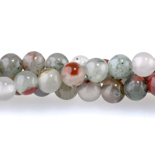 This is a Dakota Stones 4mm African Blood Stone Gemstone strand with round beads in 15-16 inch strand.