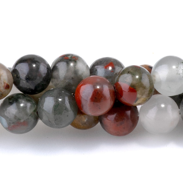 African Blood Stone 6mm Round - 15-16 Inch