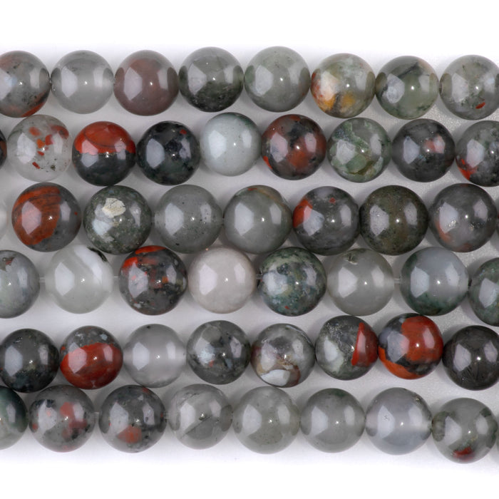 African Blood Stone 8mm Round - 15-16 Inch