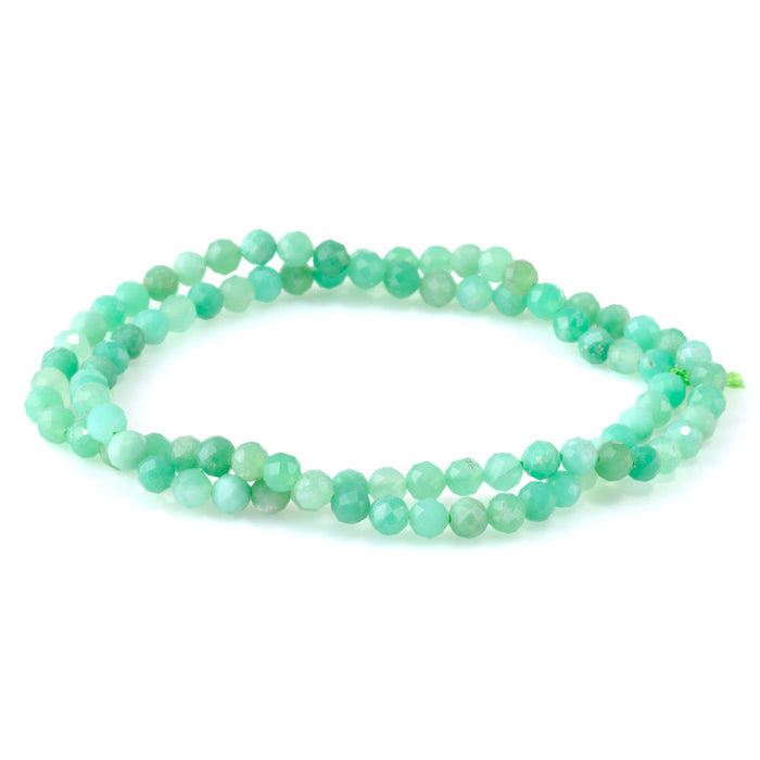 Australian Chrysoprase 4mm Faceted Round AAA Grade - 15-16 Inch