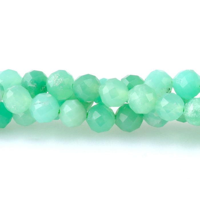 Australian Chrysoprase 4mm Faceted Round AAA Grade - 15-16 Inch