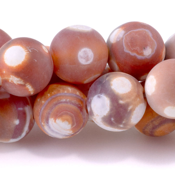 Ancient Cellar Red Agate 10mm Matte Round - 15-16 Inch