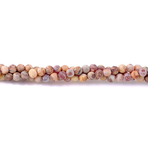 This is a Dakota Stones 6mm Ancient Cellar Red Agate Gemstone strand with matte round beads.